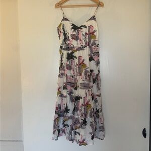 European cityscape spaghetti strap Anthropologie Dress
